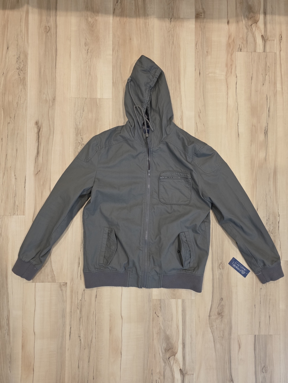 Men's Hooded Bomber Jacket in Gray